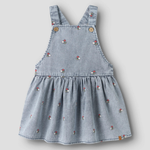 Lil' Atelier dżinsowa sukienka dziecięca Medium Blue Denim EMB NMFFUNDA