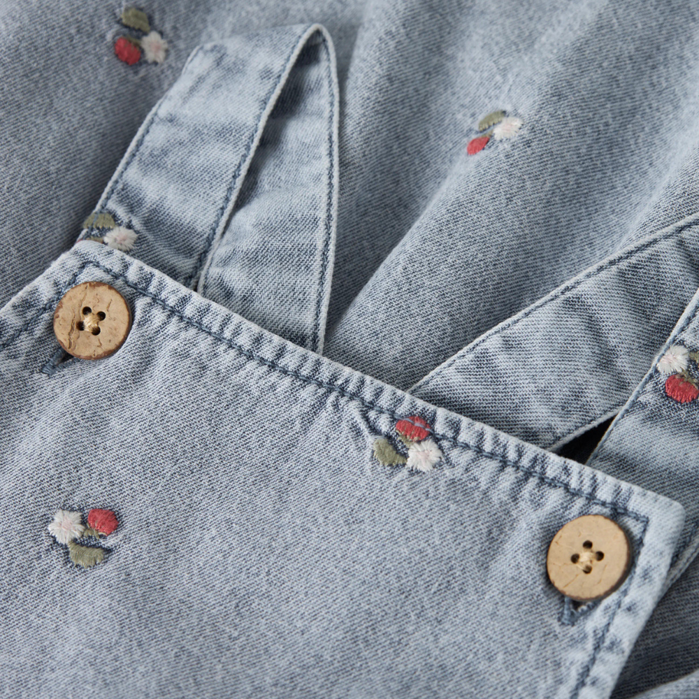 Lil' Atelier dżinsowa sukienka dziecięca Medium Blue Denim EMB NMFFUNDA