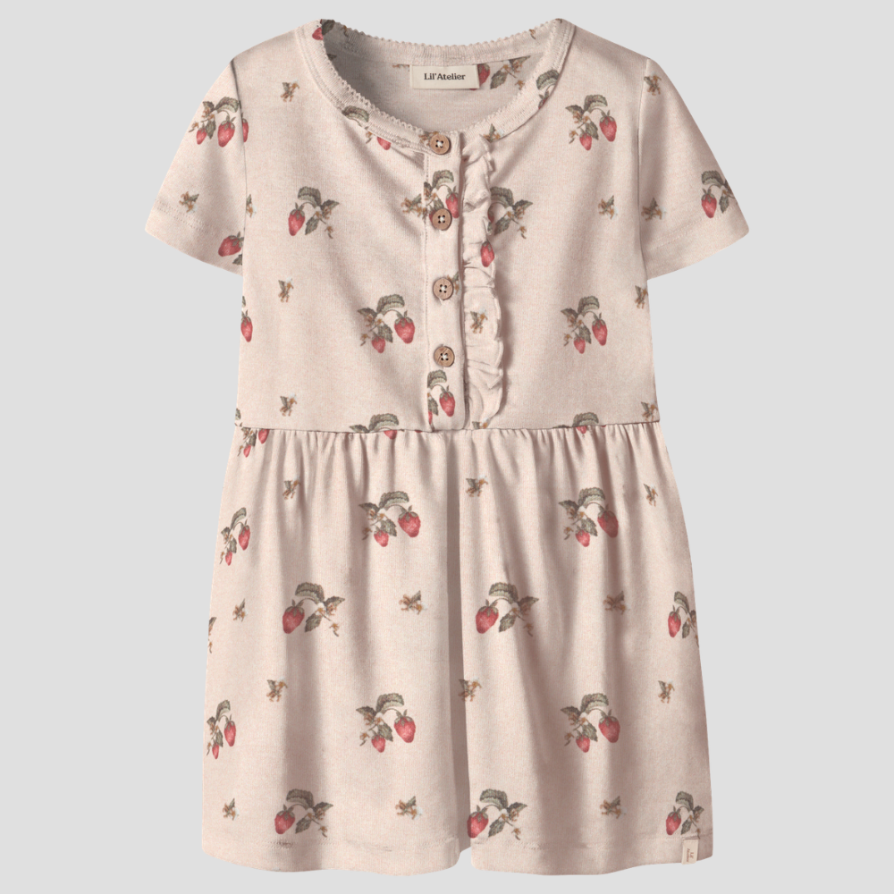 Lil' Atelier sukienka dla dziewczynki Smi Morganite Strawberry NMFGAYO