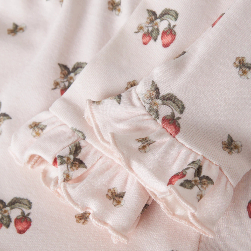Lil' Atelier legginsy dziecięce z ozdobną falbanką Slim Morganite Strawberry NBFGAYO