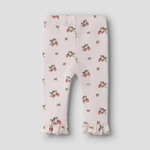 Lil' Atelier legginsy dziecięce z ozdobną falbanką Slim Morganite Strawberry NBFGAYO