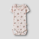 Lil' Atelier body z krótkim rękawem Slim Morganite Strawberry NBFGAYO