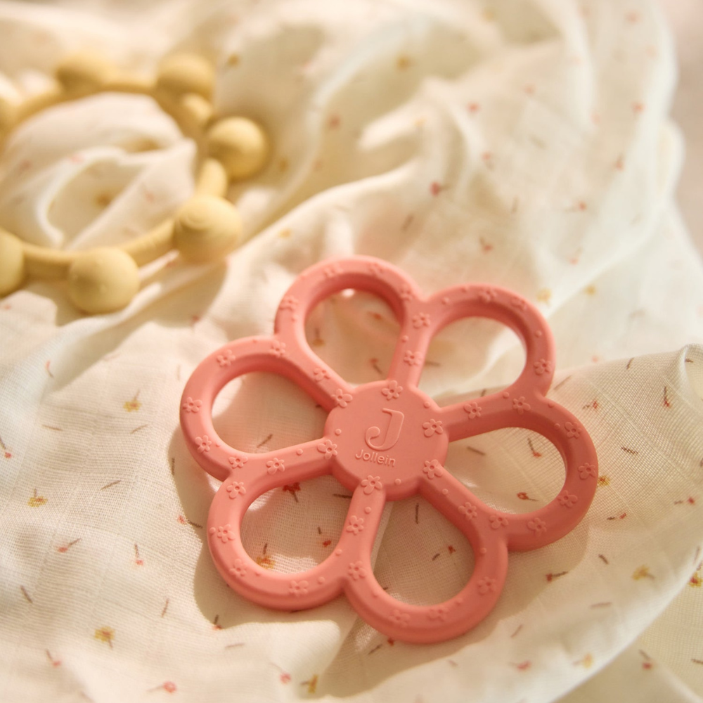 Jollein gryzak Silicone Flower Coral Rose