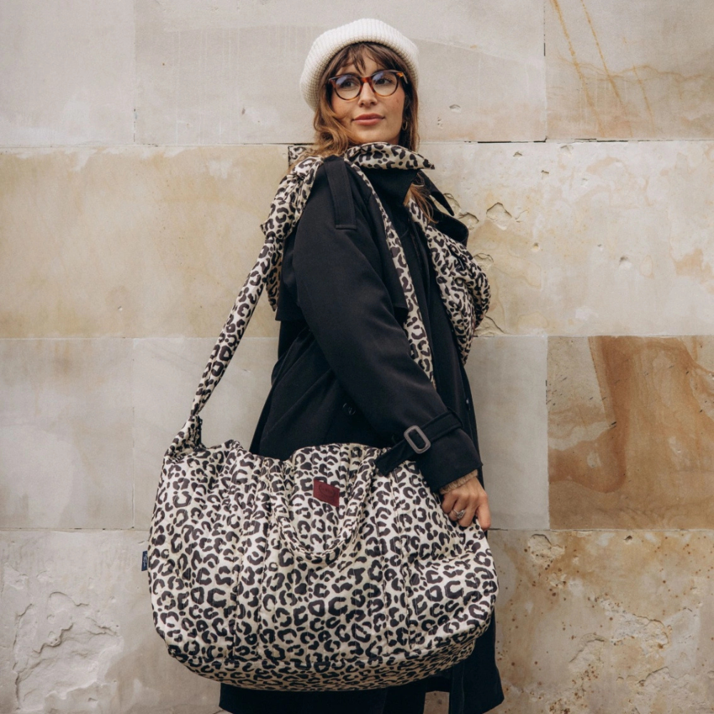 La Millou Torba dla mamy weekendowa Ortalion Leopard Cream