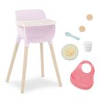 LullaBaby Krzesełko do karmienia lalki niemowlaka, z akcesoriami Róż