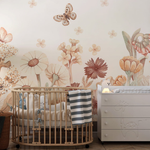 PASTELOVELOVE Tapeta na ścianę dla dzieci na wymiar Kwiaty boho - małe