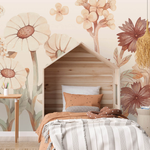 PASTELOVELOVE Tapeta na ścianę dla dzieci na wymiar Kwiaty boho - duże