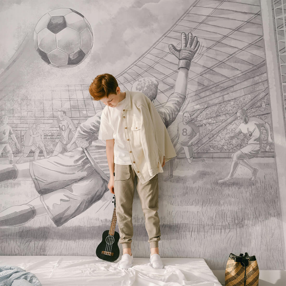 PASTELOVELOVE Tapeta na ścianę dla dzieci na wymiar Piłka nożna