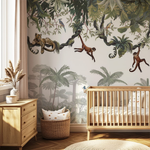 PASTELOVELOVE Tapeta na ścianę dla dzieci na wymiar Cheeky monkeys