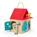 B. Toys Drewniany domek manipulacyjny z zamknięciami