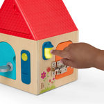 B. Toys Drewniany domek manipulacyjny z zamknięciami