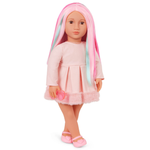 Our Generation lalka Rosa proste włosy z pasemkami - różowe 46 cm