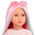 Our Generation lalka Rosa proste włosy z pasemkami - różowe 46 cm