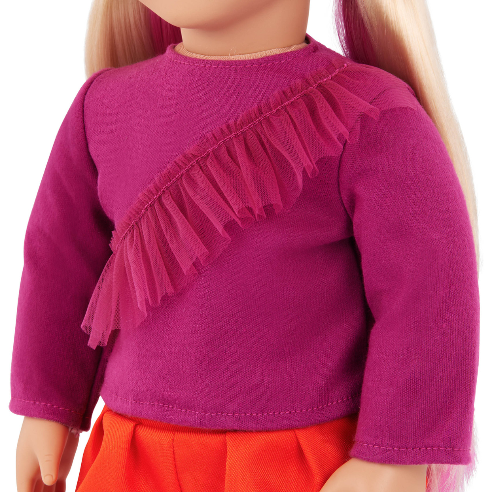 Our Generation Lalka Shay blondynka z różowymi pasemkami, w czapeczce 46 cm