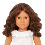 Our Generation Lalka Valentina brunetka w sztruksowej spódniczce i bluzeczce z falbanką 46 cm