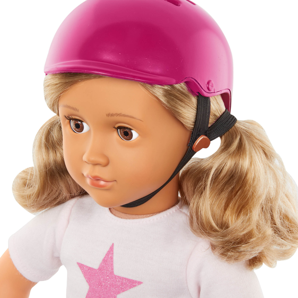 Our Generation Lalka Ollie skaterka z deskorolką, zginane łokcie i kolana 46 cm