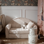 Muzpony Sztruksowa rozkładana mini sofa dziecięca Off White