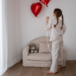 Muzpony Sztruksowa rozkładana mini sofa dziecięca Off White