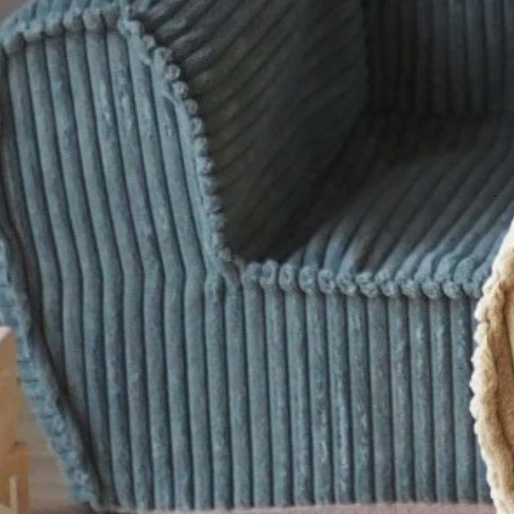 Muzpony Sztruksowa rozkładana mini sofa dziecięca Miętowy Zielony