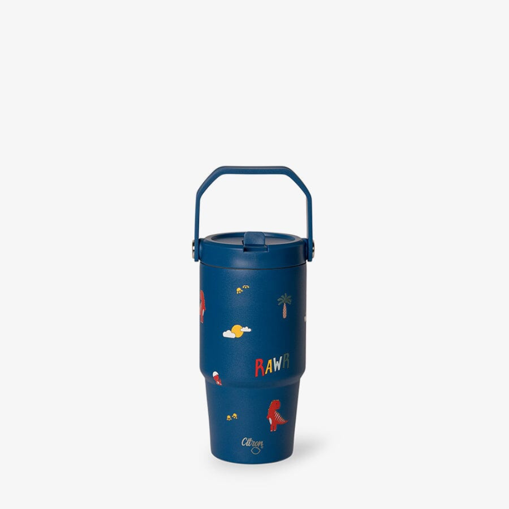 Citron Kubek Termiczny z Uchwytem 600ml Blue Dino