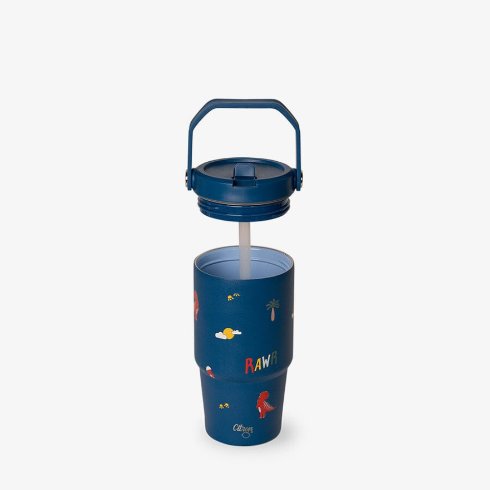Citron Kubek Termiczny z Uchwytem 600ml Blue Dino