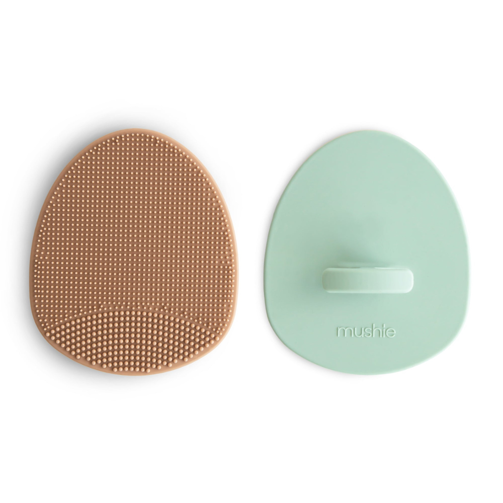 Mushie Szczotka na ciemieniuchę dla niemowląt Natural + Cambridge Blue