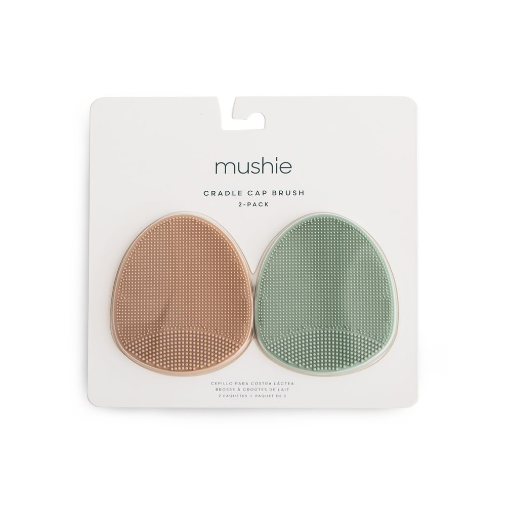 Mushie Szczotka na ciemieniuchę dla niemowląt Natural + Cambridge Blue