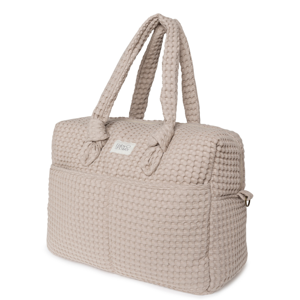 Babyshower torba dla mamy sophie maternity bag gofre latte