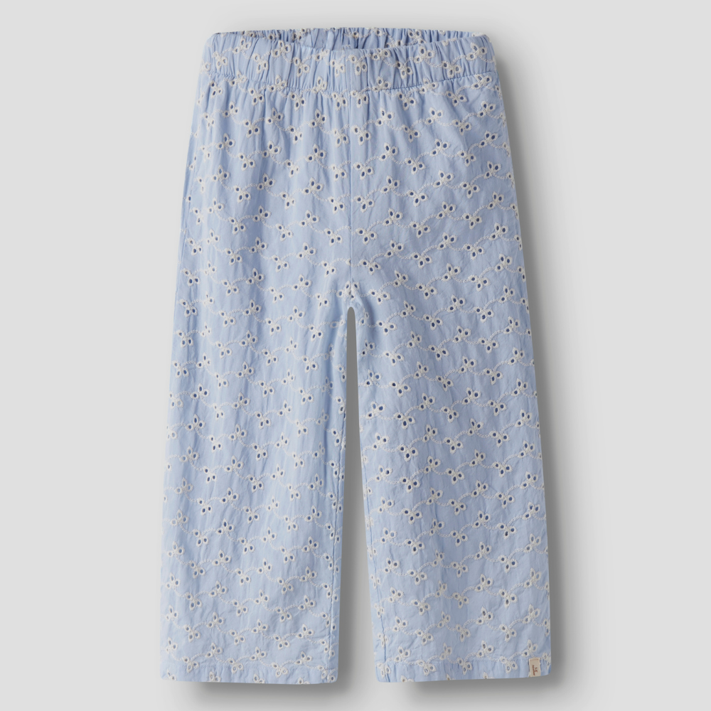 Lil’ Atelier Spodnie dziecięce dla dziewczynki szerokie Zen Blue NMFTESSIE