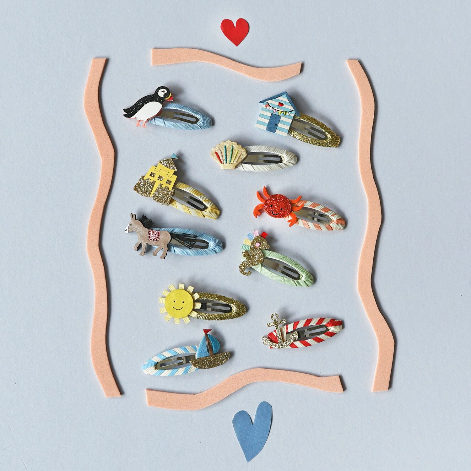 Rockahula Spinki do włosów dla dziewczynki Rainbow Shell