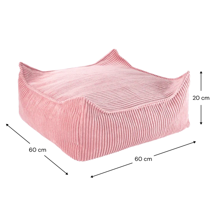 Wigiwama Kwadratowa pufa dla dziecka Ottoman Pink Mousse