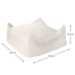 Wigiwama Kwadratowa pufa dla dziecka Ottoman Cream White