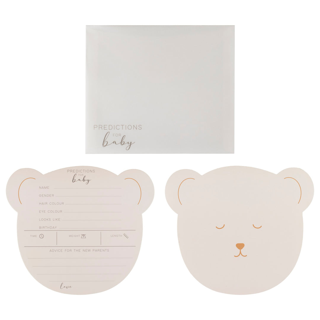Gingerray Kartki z poradami na Baby Shower Teddy Bear Advice Cards