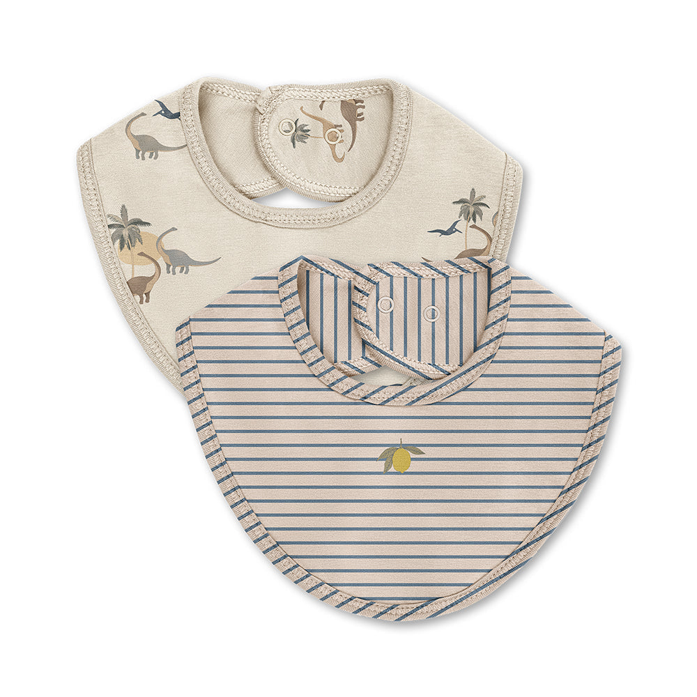 Konges Slojd Śliniaki dla niemowlaka Kubi/Stripe Blue 2-pak