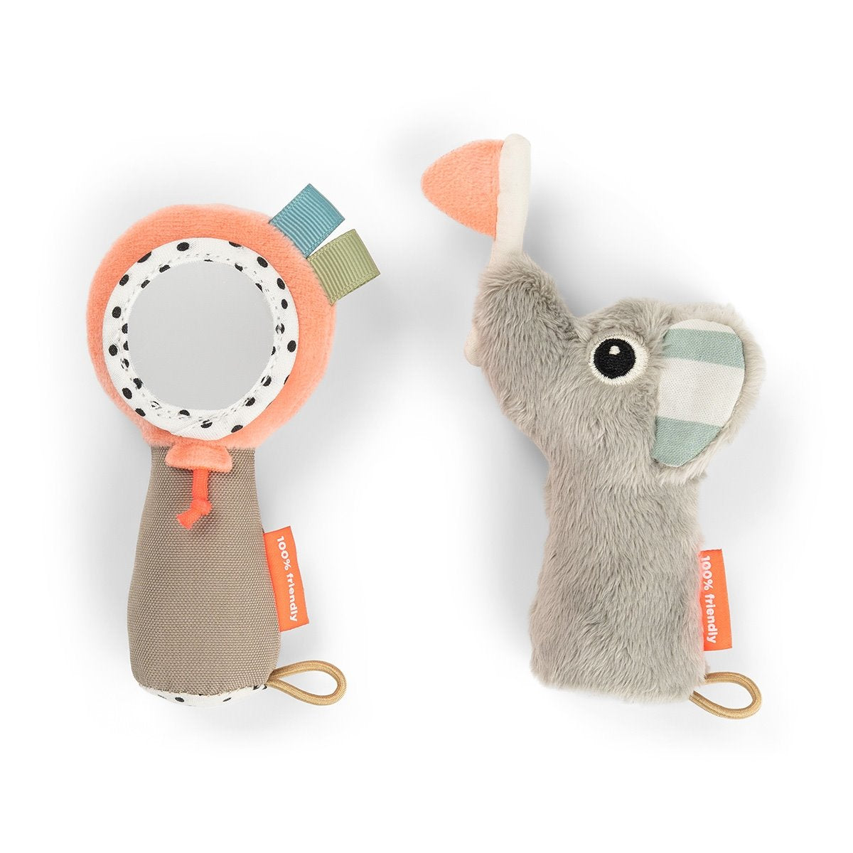 Done by Deer Zestaw dla niemowlaka Grzechotka i Lusterko Celebration