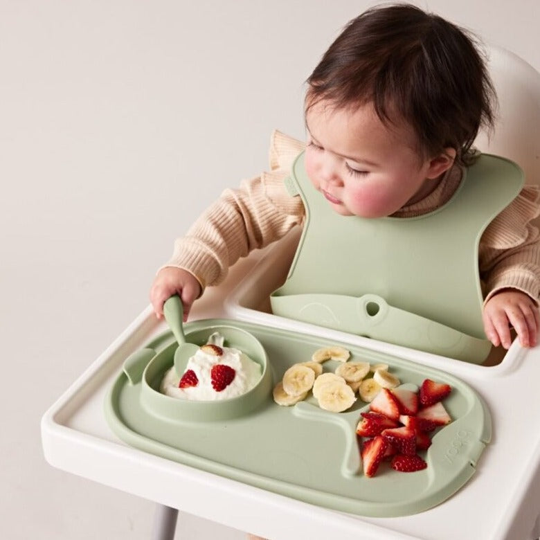 b.box roll + go Zwijana mata BLW do nauki samodzielnego jedzenia dla dzieci szałwia