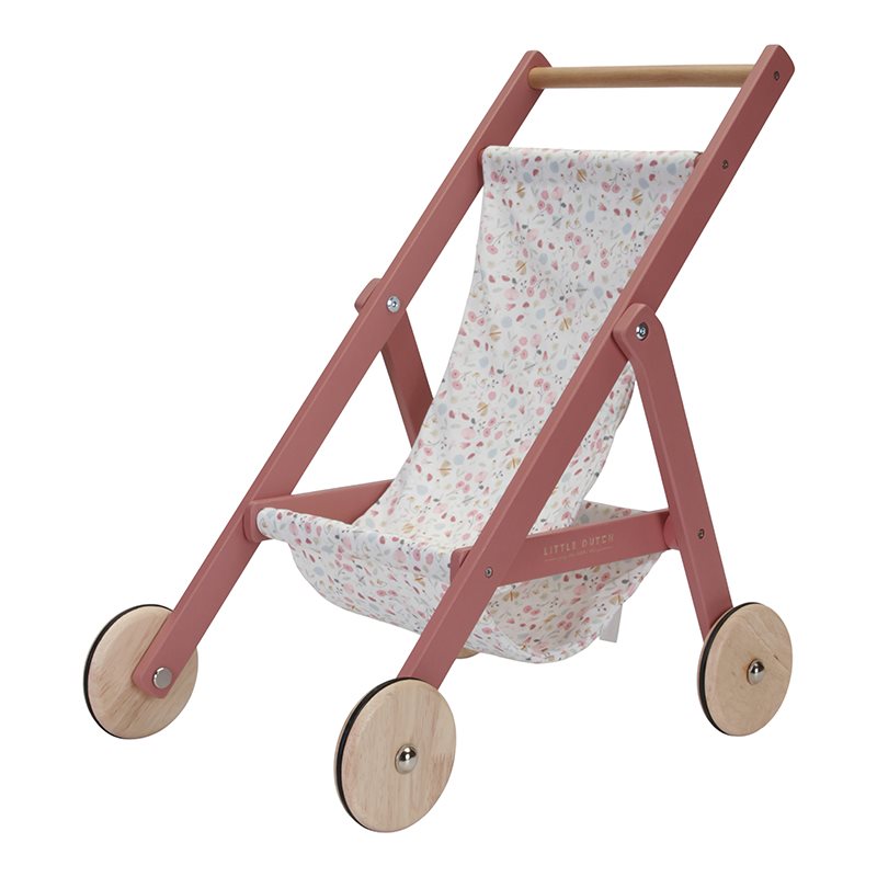 Dutch Drewniany wózek dla lalek Flowers & Butterflies - 4kidspoint.pl
