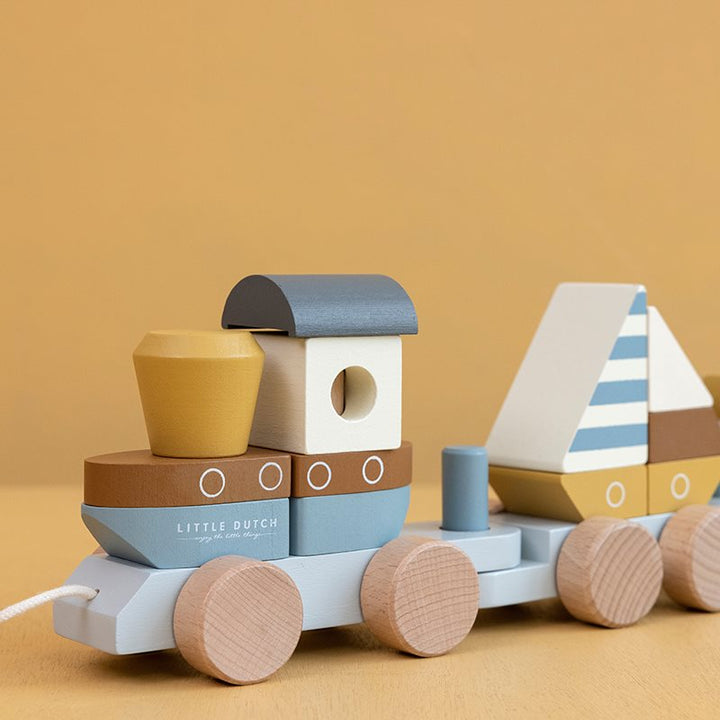Little Dutch Drewniany pociąg dla dziecka Sailors Bay