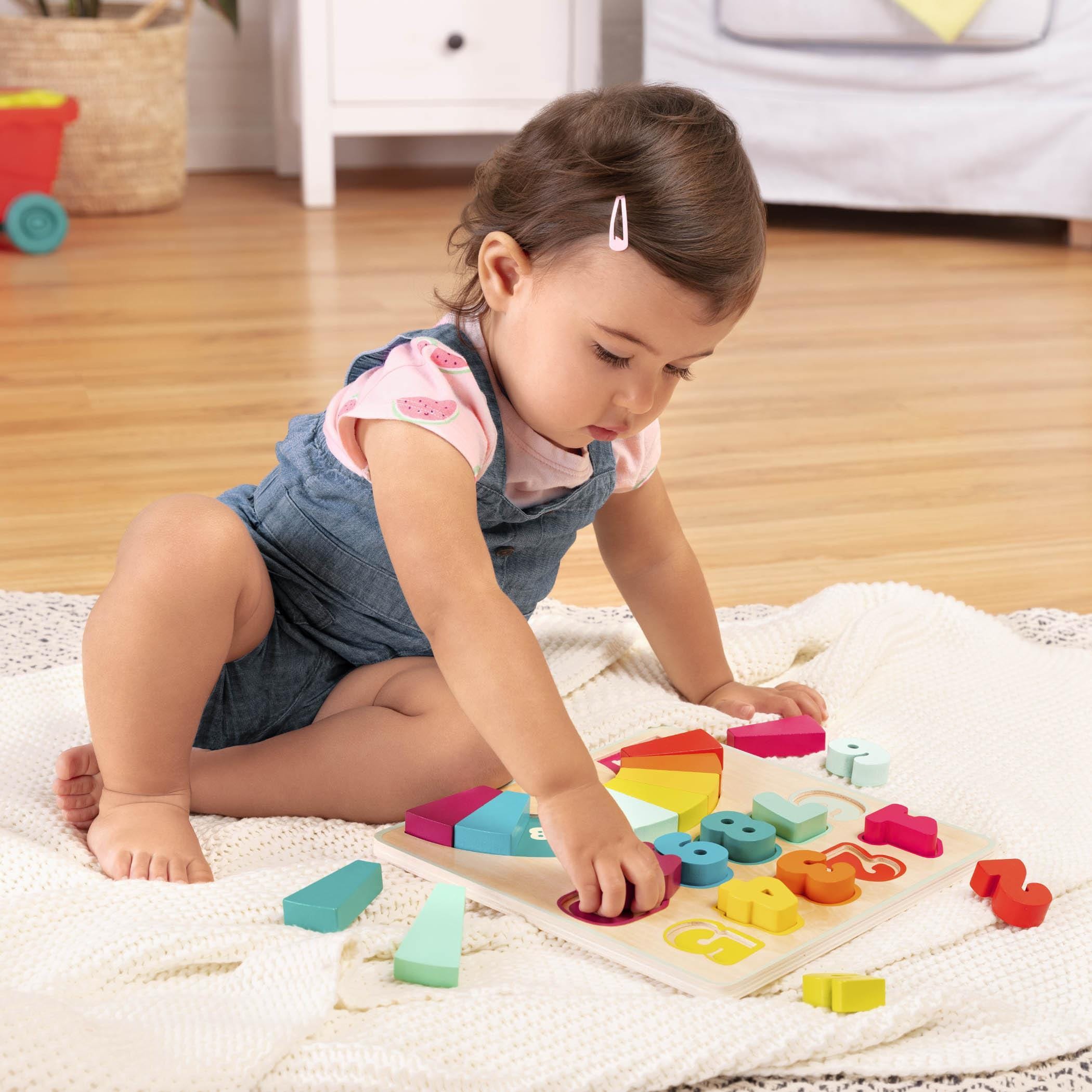 B.Toys Drewniana układanka edukacyjna Tęczowe cyferki