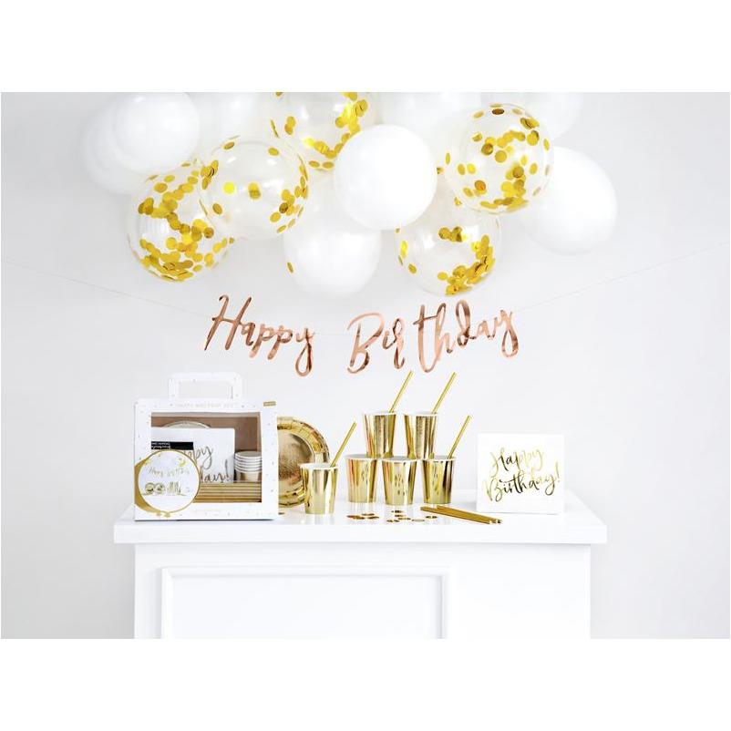 Party Deco Zestaw dekoracji urodzinowych złoty 60 elem. - 4kidspoint.pl