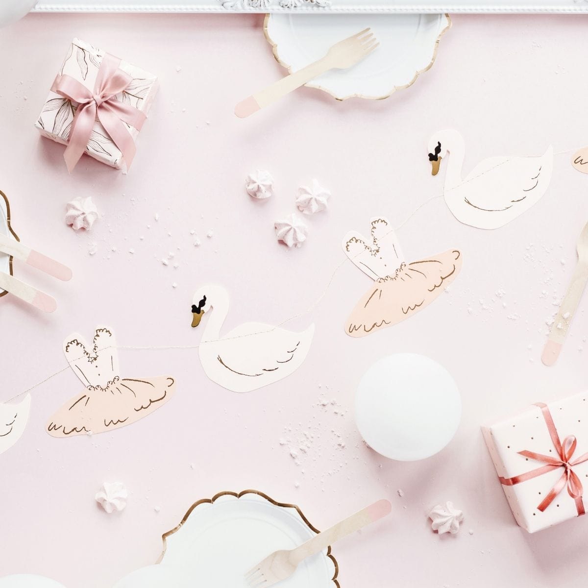 Party Deco Baner Lovely Swan 64x21,3cm