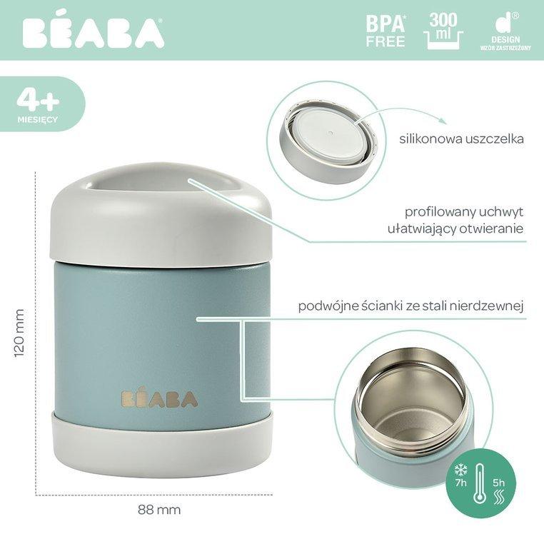 Beaba Termos 300 ml dark light mist/eucalyptus green - 4kidspoint.pl