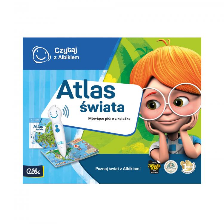 Albi zestaw Atlas świata + pióro Albik