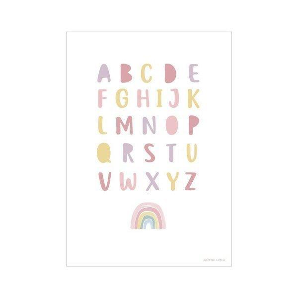 Little Dutch Plakat A3 Tęcza Alfabet Róż - 4kidspoint.pl