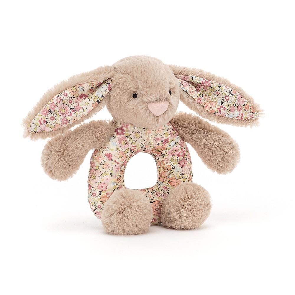 Jellycat Królik 13 cm grzechotka beżowy/kwiaty