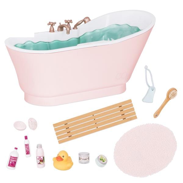 Our Generation Akcesoria dla lalki Bath & Bubbles Set wanna z odgłosami kąpielowymi i z przyborami do kąpieli