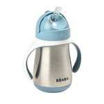 Beaba Butelka kubek niekapek stalowa ze słomką 250 ml windy blue