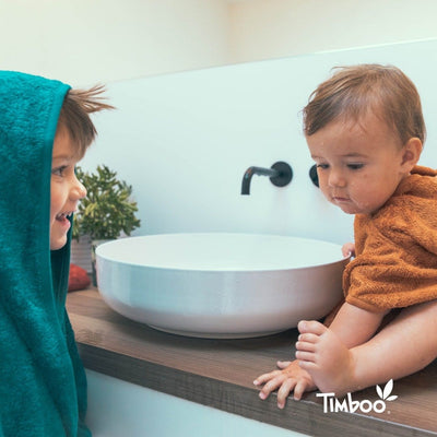 Timboo Ręcznik bambusowy z kapturkiem niebieski