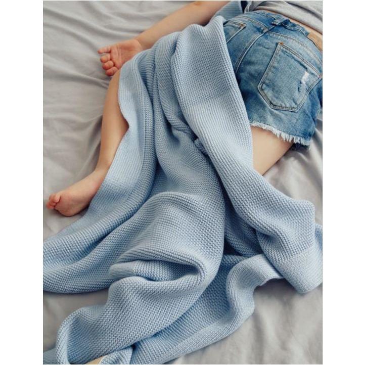 Memi Bambusowy kocyk baby blue 80x100