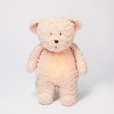 Moonie Szumiący Miś Organic z lampką Rose - 4kidspoint.pl